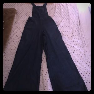 Wide legged overalls